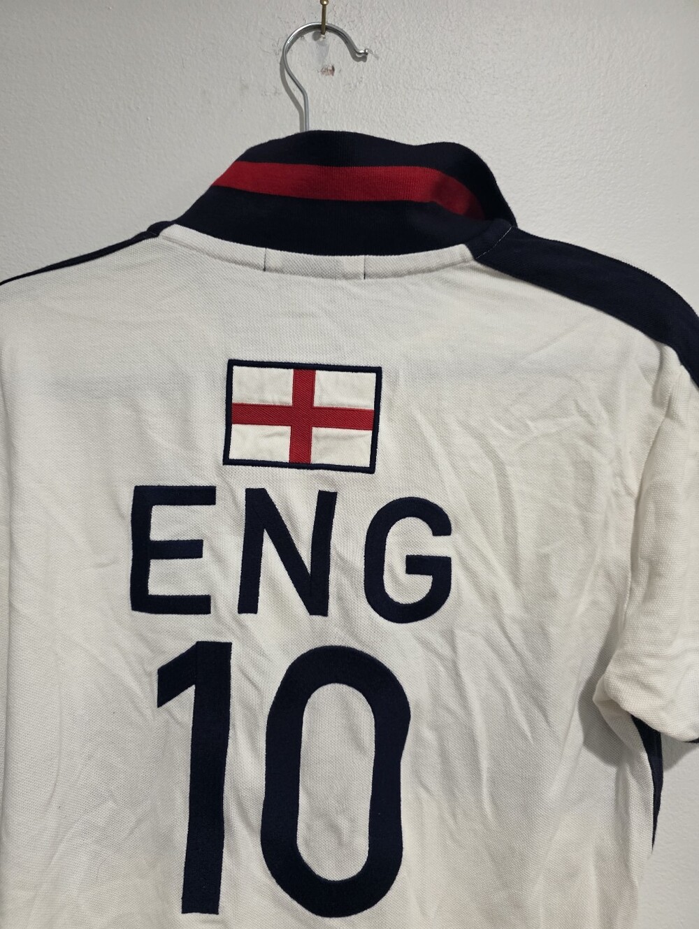 Polo Ralph Lauren England Flag Crest Custom Fit Polo Shirt Size Medium - Picture 7 of 16